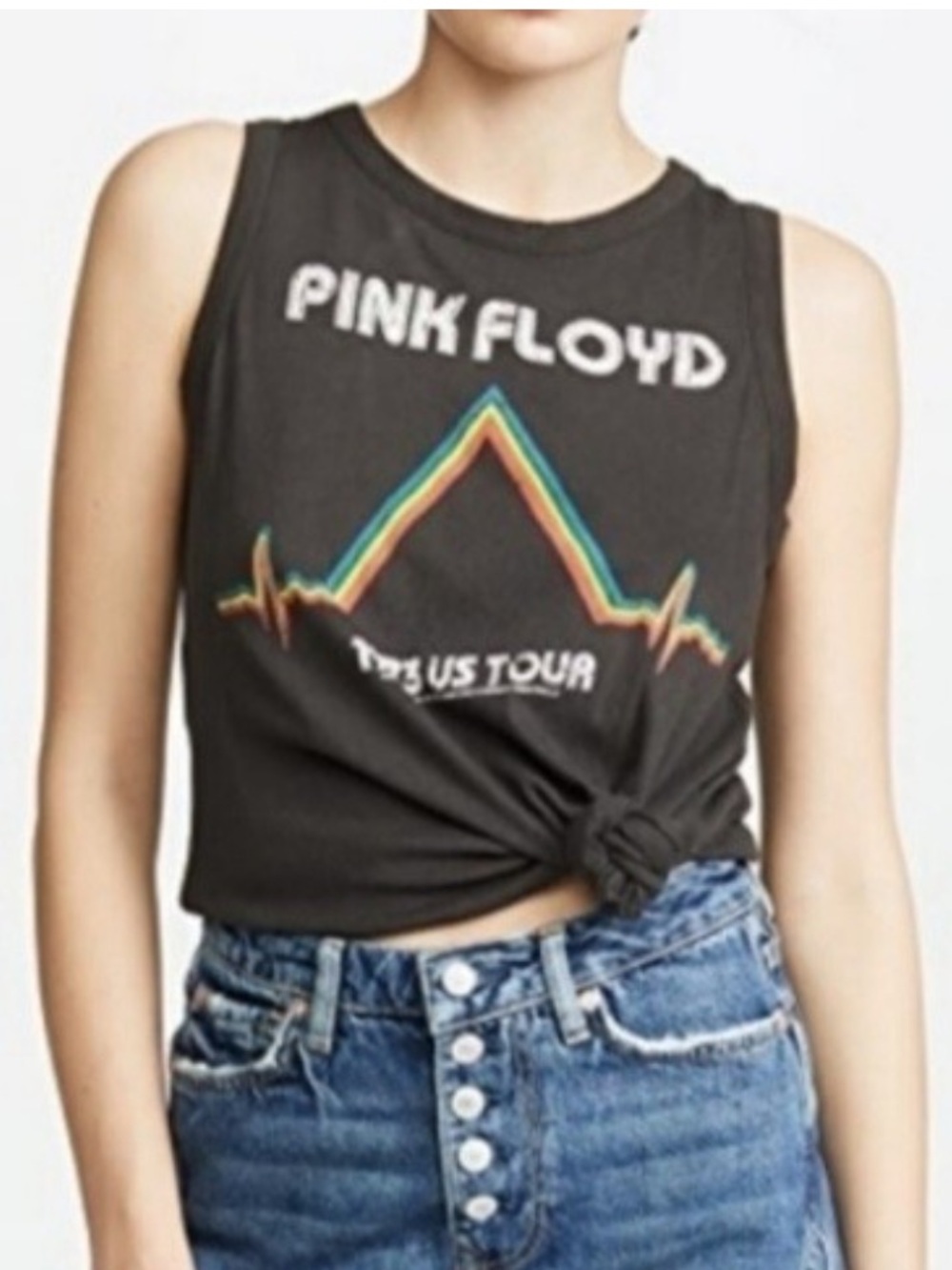 CHASER Pink Floyd Dark Side of The Moon Graphic Print Cotton Concert Tank WN LRG